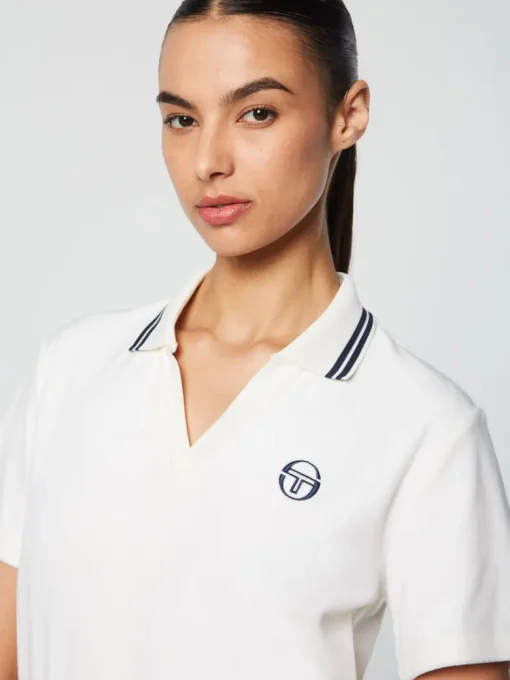 Discount Atri Velour Polo- Gardenia View All