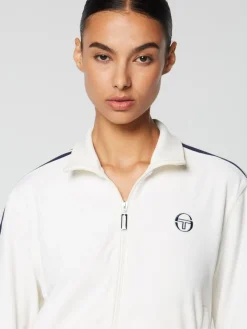 Outlet Atri Velour Track Jacket- Gardenia Velour