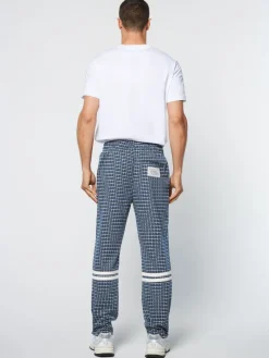 Clearance Dallas Houndstooth Track Pant- Maritime Blue Tracksuits