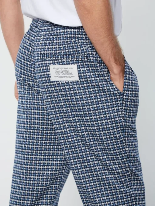 Clearance Dallas Houndstooth Track Pant- Maritime Blue Tracksuits