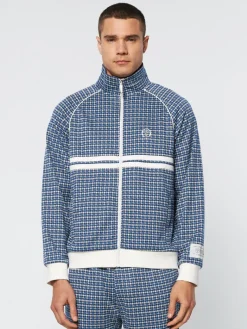 Sale Dallas Houndstooth Track Jacket- Maritime Blue Jackets