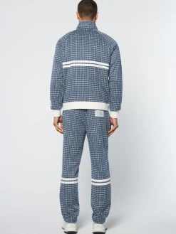 Sale Dallas Houndstooth Track Jacket- Maritime Blue Jackets