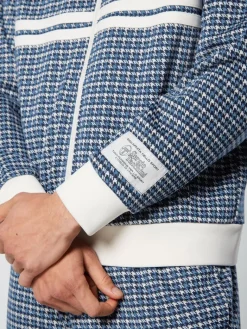 Sale Dallas Houndstooth Track Jacket- Maritime Blue Jackets