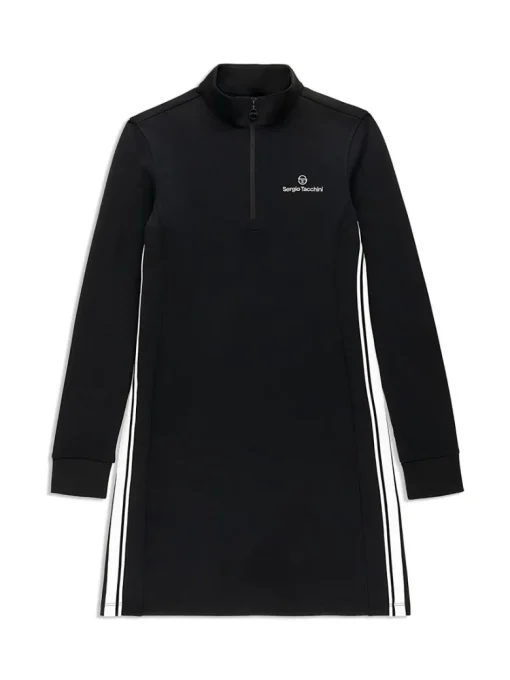 Best Damarindo Half-Zip Track Dress- Black Dresses
