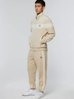 Fashion Damarindo Velour Track Jacket- Cement/ Gardenia Velour