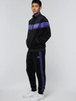 Sale Damarindo Velour Track Jacket- Black/ Liberty Velour