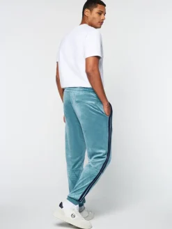 Hot Debossed Damarindo Velour Track Pant- Larkspur Pants And Sweatpants