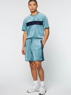 Hot Debossed Damarindo Velour Short- Larkspur Velour