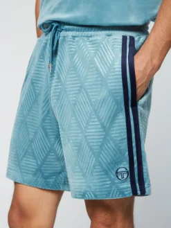 Hot Debossed Damarindo Velour Short- Larkspur Velour