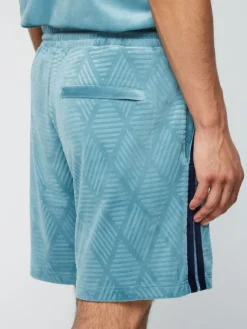 Hot Debossed Damarindo Velour Short- Larkspur Velour