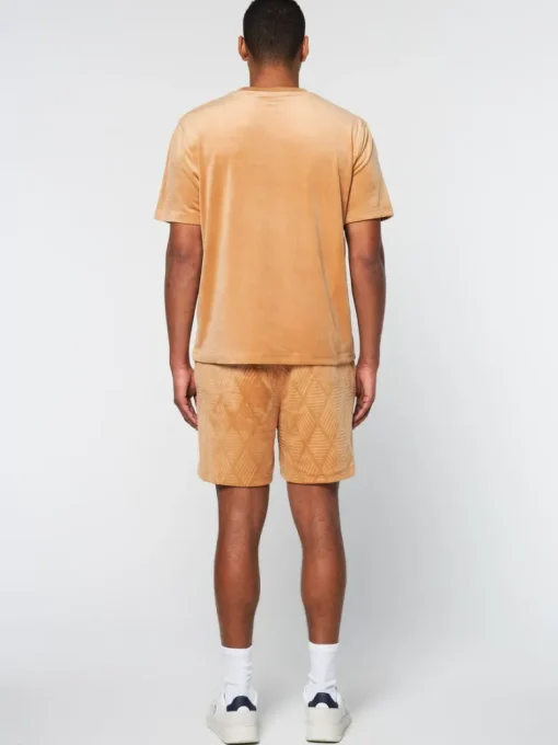 Fashion Debossed Damarindo Velour T-Shirt- Meerkat View All