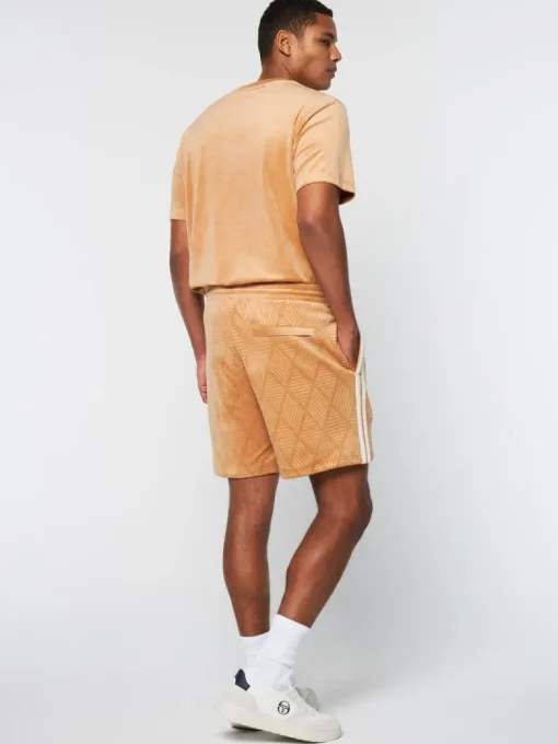 Outlet Debossed Damarindo Velour Short- Meerkat Velour