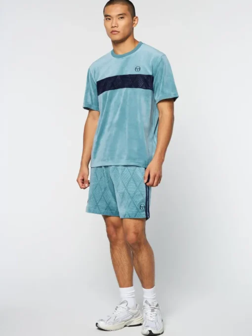 Best Debossed Damarindo Velour T-Shirt- Larkspur View All