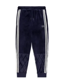 Discount Debossed Damarindo Velour Track Pant- Maritime Blue Tracksuits