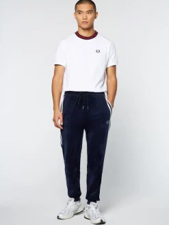 Discount Debossed Damarindo Velour Track Pant- Maritime Blue Tracksuits