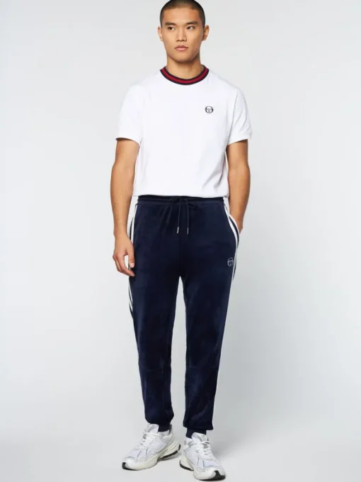Discount Debossed Damarindo Velour Track Pant- Maritime Blue Tracksuits