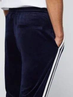 Discount Debossed Damarindo Velour Track Pant- Maritime Blue Tracksuits