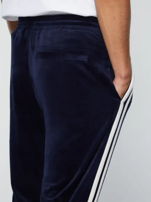 Discount Debossed Damarindo Velour Track Pant- Maritime Blue Tracksuits