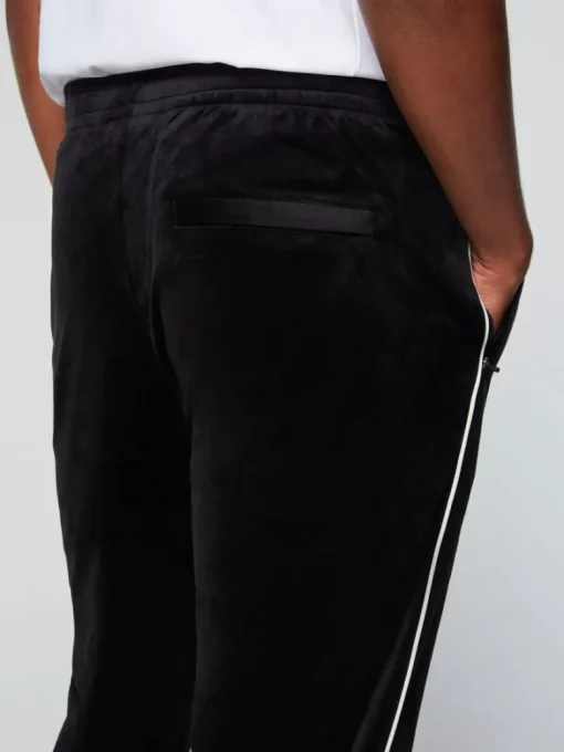 Outlet Gallone Velour Track Pant- Black Beauty Pants And Sweatpants