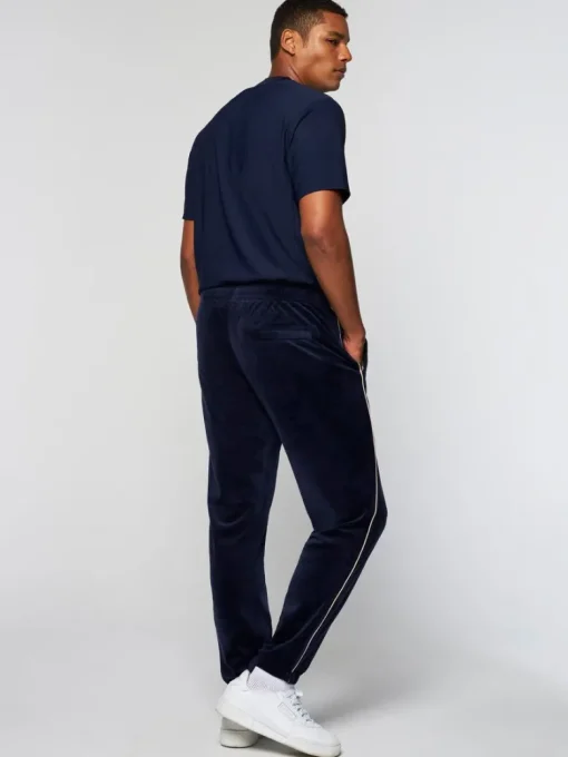 New Gallone Velour Track Pant- Maritime Blue Velour