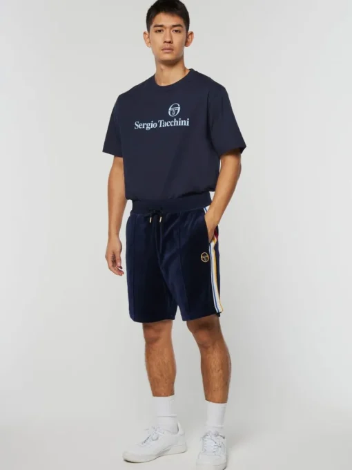 New Goran Velour Track Short Archivio- Maritime Blue Velour