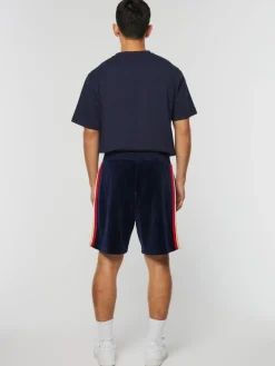New Goran Velour Track Short Archivio- Maritime Blue Velour