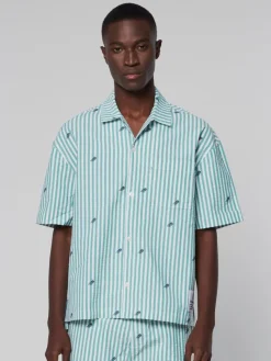 Sale Granda Camp Shirt- Deep Mint Matching Separates