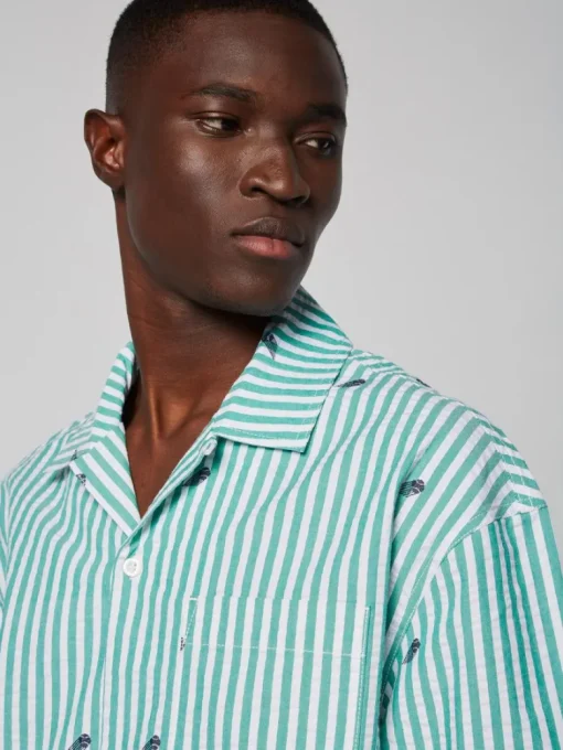 Sale Granda Camp Shirt- Deep Mint Matching Separates