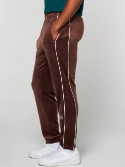 Discount Lioni Velour Track Pant- Deep Mahogany Velour