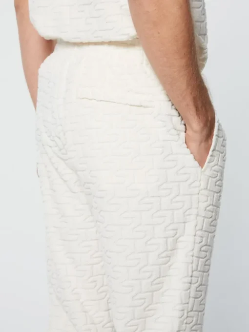 Best Livata Monogram Track Pant- Gardenia Pants And Sweatpants