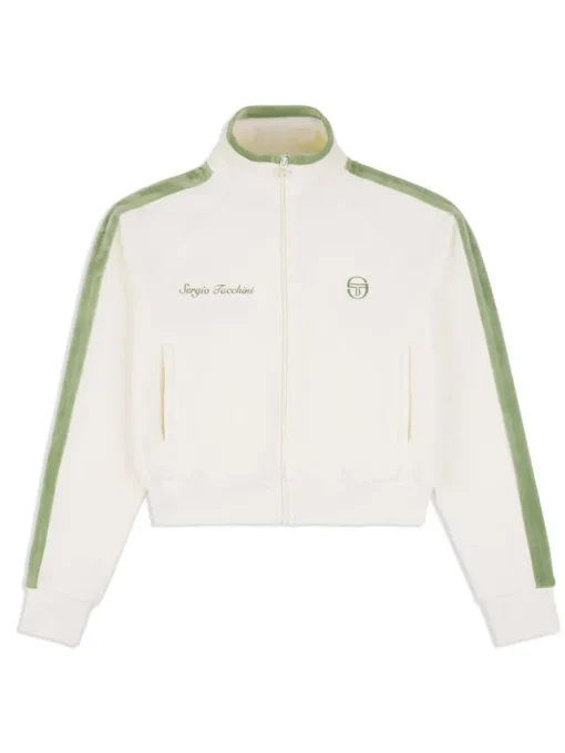 Sale Miss Carlotta Velour Track Jacket- Gardenia Velour