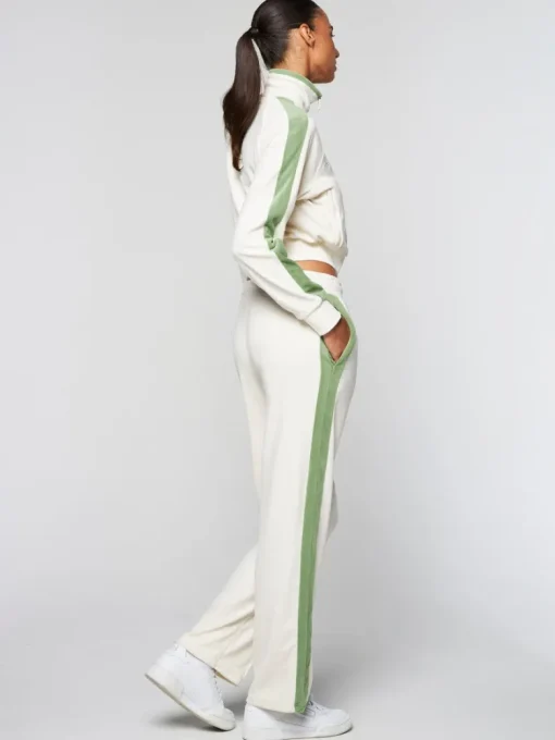 Fashion Miss Carlotta Velour Track Pant-Gardenia Tracksuits