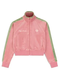 Discount Miss Carlotta Velour Track Jacket- Wild Rose Tracksuits