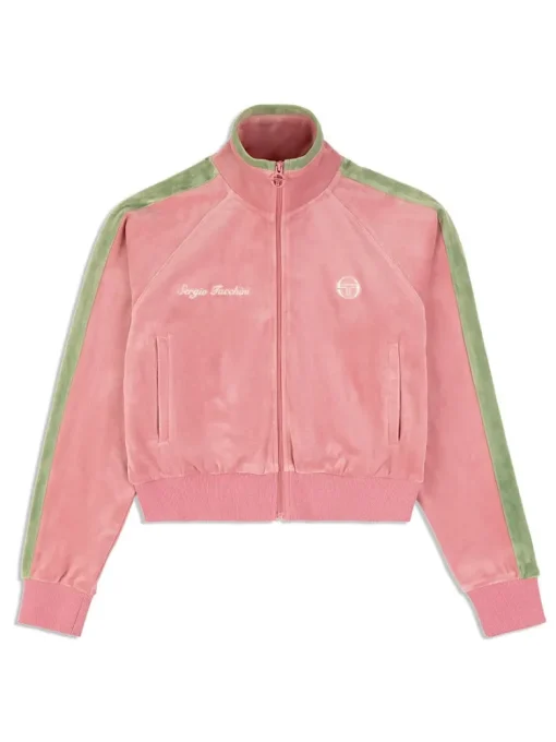 Discount Miss Carlotta Velour Track Jacket- Wild Rose Tracksuits