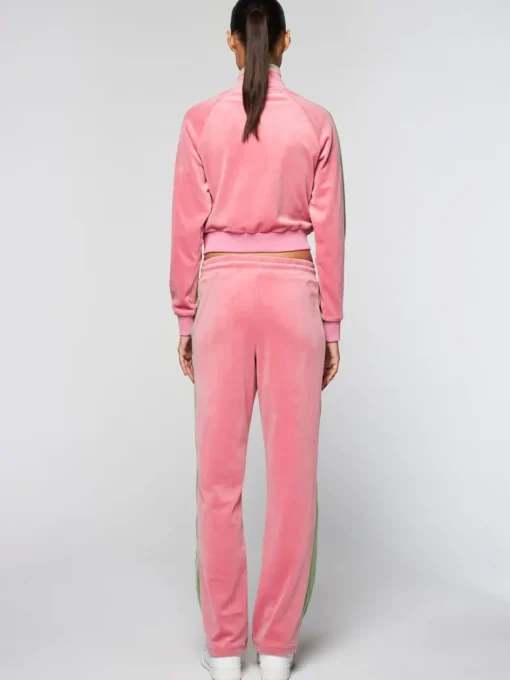 Discount Miss Carlotta Velour Track Jacket- Wild Rose Tracksuits