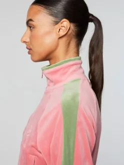 Discount Miss Carlotta Velour Track Jacket- Wild Rose Tracksuits