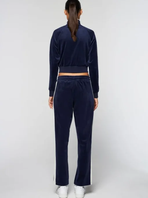 Best Miss Carlotta Velour Track Jacket- Maritime Blue Velour