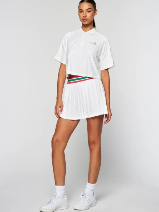 New Monogram Jacquard Cropped Polo- Gardenia For The Court