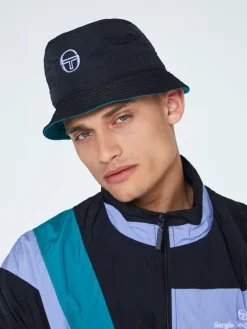 Outlet Mosaic Reversible Bucket Hat-Black/Multi View All