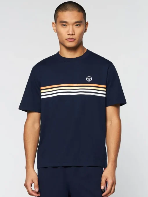 Outlet New Melfi T-Shirt- Maritime Blue/ White The Essentials