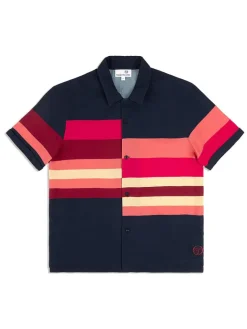 Outlet Pennellata Cabana Shirt- Maritime Blue/ Multi View All