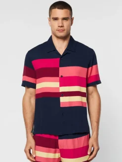 Outlet Pennellata Cabana Shirt- Maritime Blue/ Multi View All