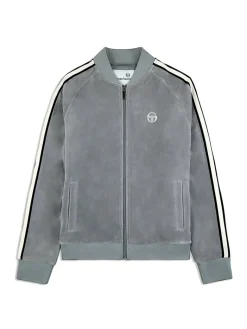 Clearance Pereto Velour Track Jacket- Sleet Jackets