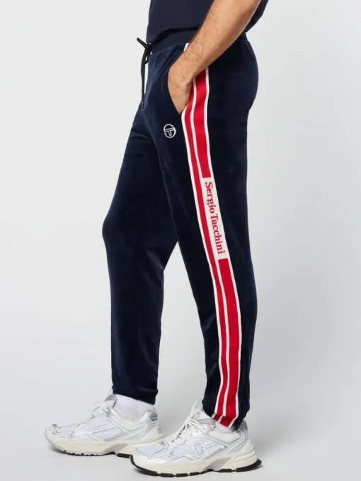 Discount Pereto Velour Track Pant- Maritime Blue Velour