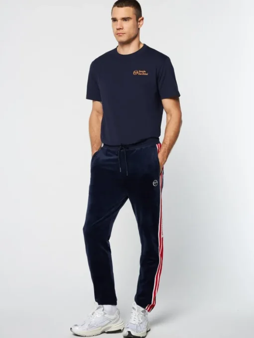 Discount Pereto Velour Track Pant- Maritime Blue Velour