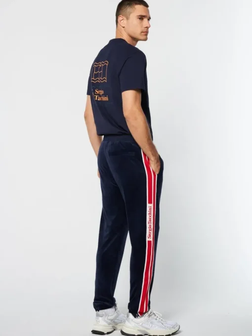 Discount Pereto Velour Track Pant- Maritime Blue Velour