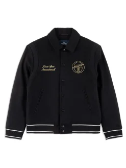 Best Prep Wool Varsity Jacket- Black Jackets