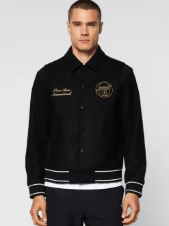 Best Prep Wool Varsity Jacket- Black Jackets