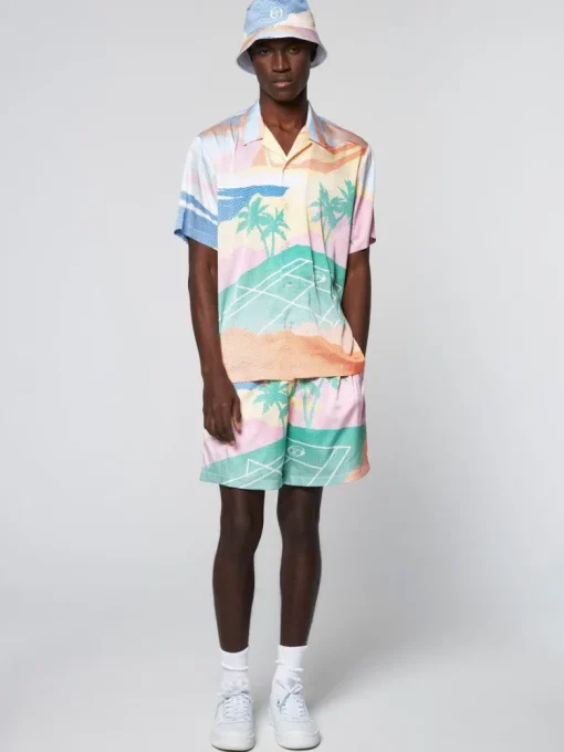 Outlet Riviera Reversible Bucket Hat- Deep Mint/ Multi View All