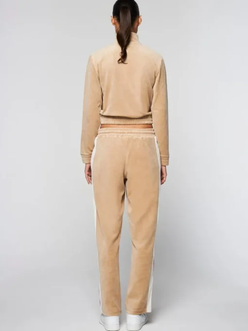 Discount Sara Velour Track Jacket- Humus Velour